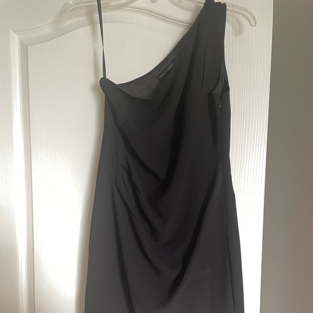Gorgeous knee length slanted hem cocktail dress from White House Black Market